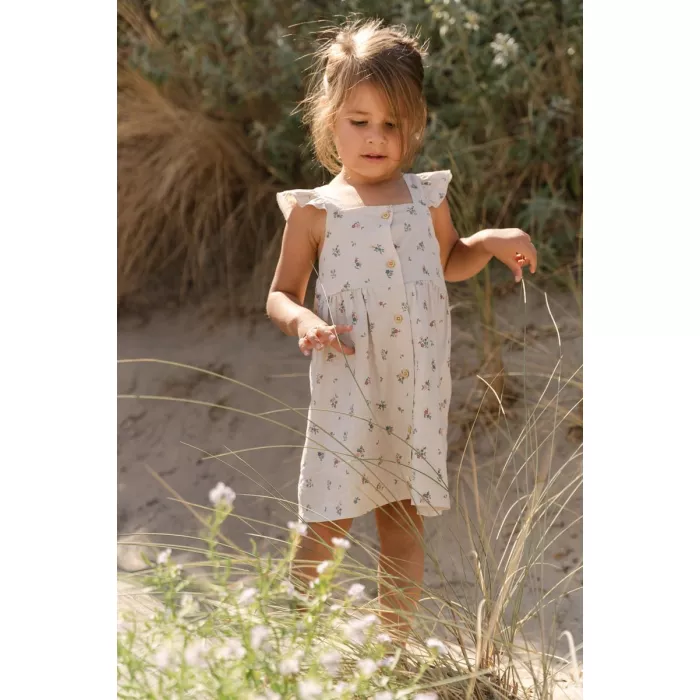 Rochita din bumbac organic cu volane fara maneci - Fairy Bloom - Little Dutch