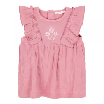 Rochita din bumbac organic cu pantalon scurt - Pink Blush - Little Dutch