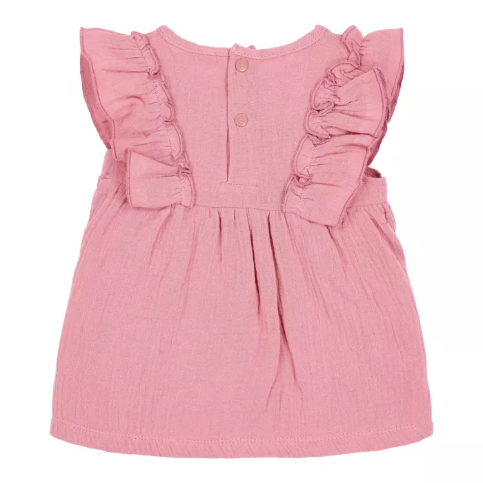 Rochita din bumbac organic cu pantalon scurt - Pink Blush - Little Dutch