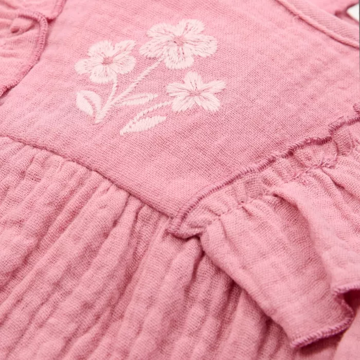 Rochita din bumbac organic cu pantalon scurt - Pink Blush - Little Dutch