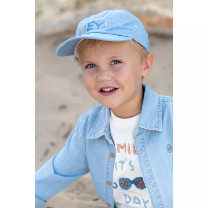 Sapca din bumbac organic denim - HEY! - Little Dutch
