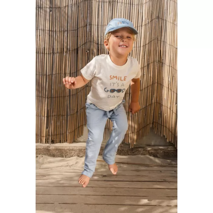 Sapca din bumbac organic denim - HEY! - Little Dutch
