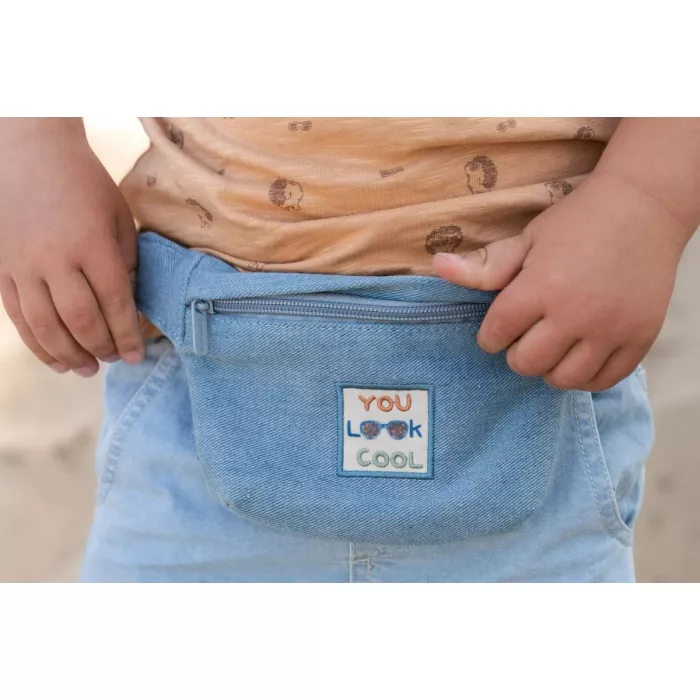Borseta pentru copii din bumbac organic - Denim - Little Dutch