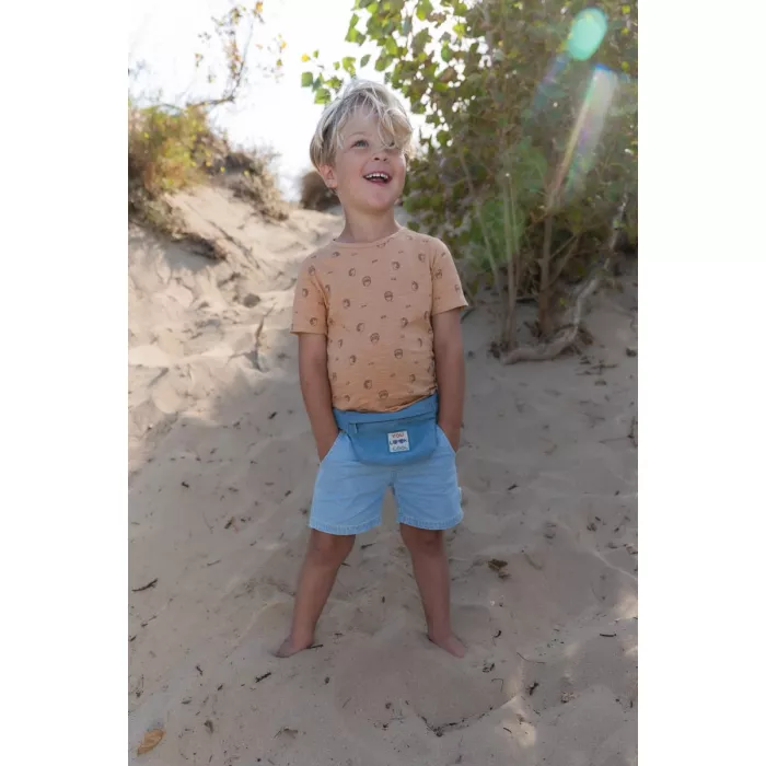 Borseta pentru copii din bumbac organic - Denim - Little Dutch