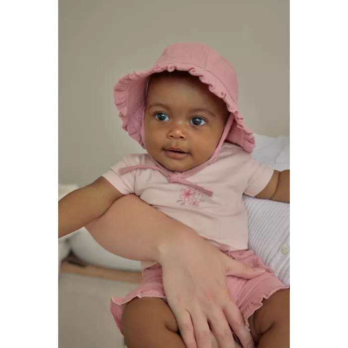 Palarie de soare din bumbac organic - Pink Blush - Little Dutch