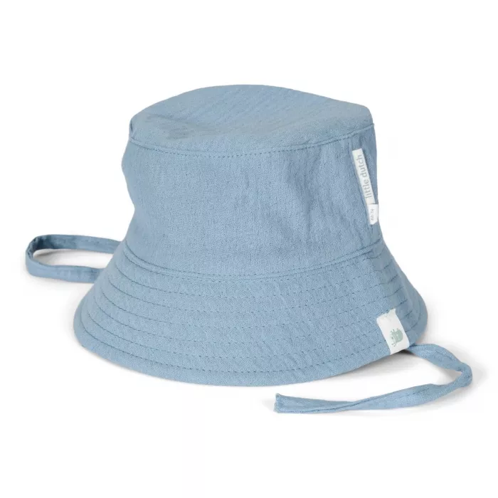 Palarie de soare din bumbac organic - Stone Blue - Little Dutch