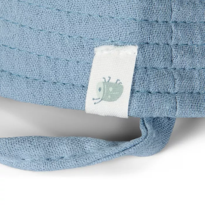Palarie de soare din bumbac organic - Stone Blue - Little Dutch