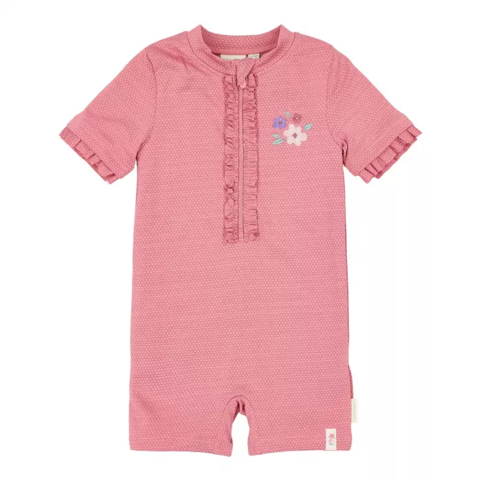 Costum de baie intreg cu maneca scurta - protectie UV 40+ - Dreamy Pink Sparkle - Little Dutch