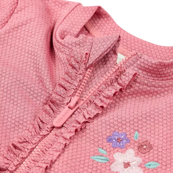 Costum de baie intreg cu maneca scurta - protectie UV 40+ - Dreamy Pink Sparkle - Little Dutch