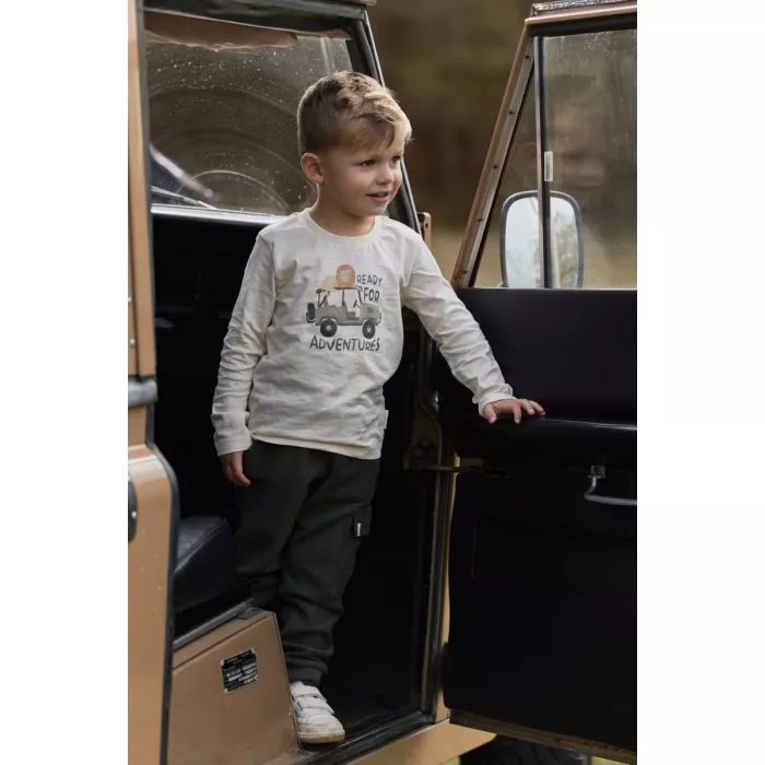 Bluza din bumbac organic - Safari Friends - Sand Melee - Little Dutch