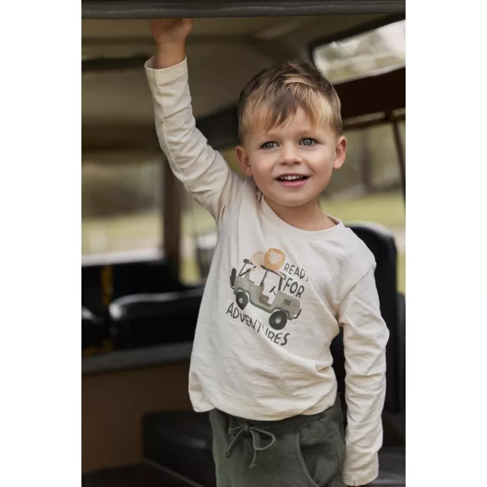 Bluza din bumbac organic - Safari Friends - Sand Melee - Little Dutch