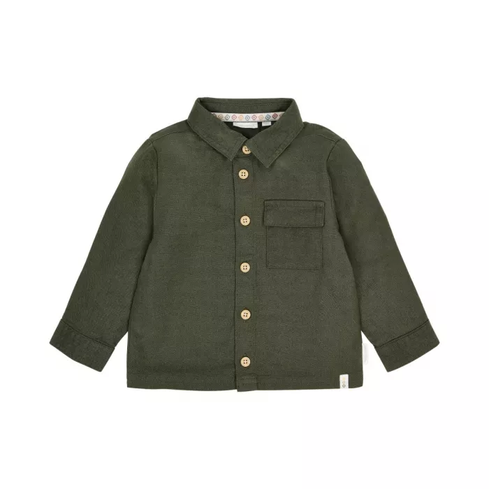 Camasa/Jacheta din bumbac organic - Deep olive - Safari Friends - Little Dutch
