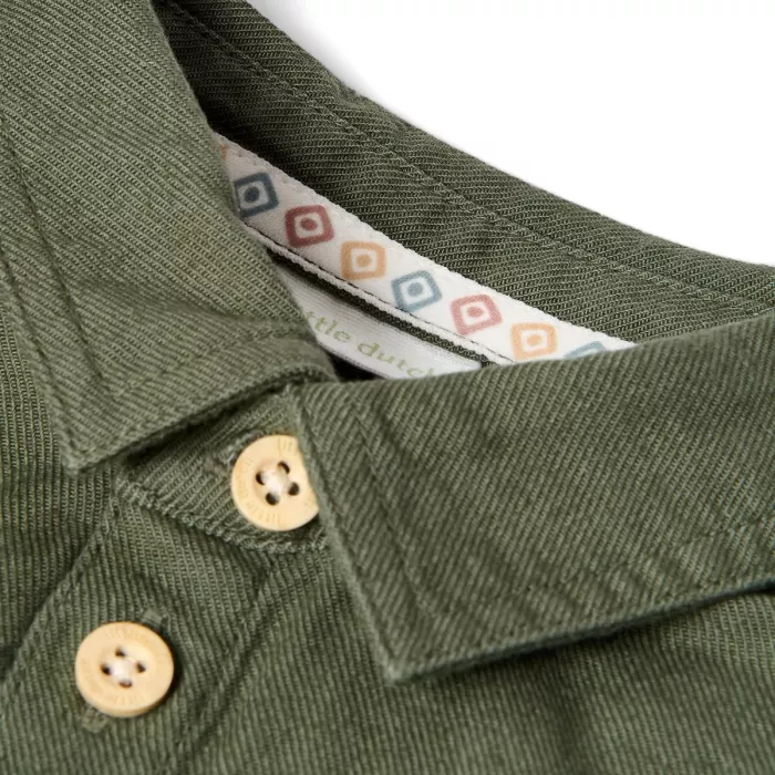 Camasa/Jacheta din bumbac organic - Deep olive - Safari Friends - Little Dutch
