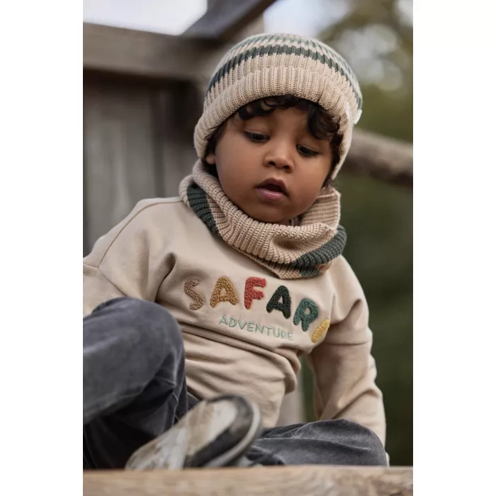 Bluza din bumbac organic  - Safari Friends - Warm Taupe - Little Dutch