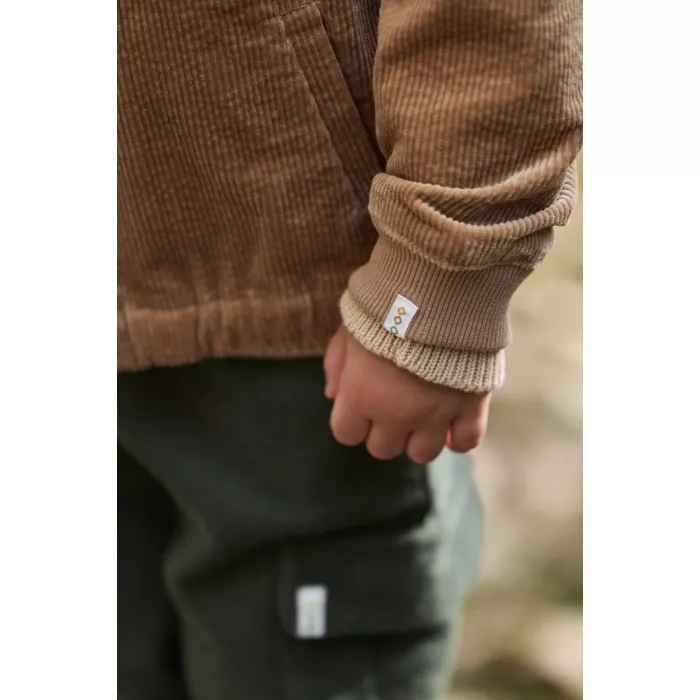 Jacheta din bumbac organic - Mudstone - Safari Friends - Little Dutch