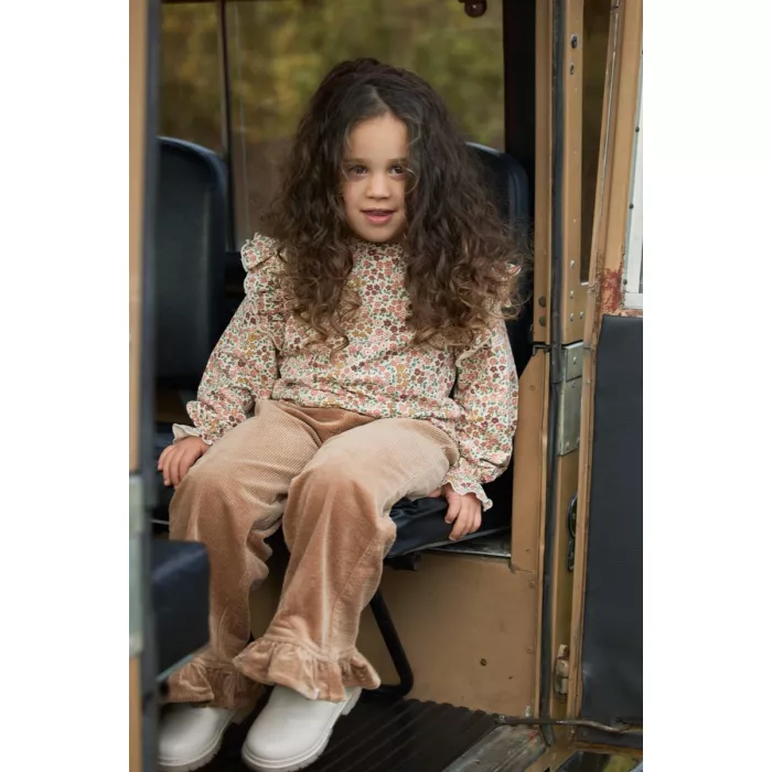 Pantaloni evazati din bumbac organic - CInnamon - Safari Friends - Little Dutch