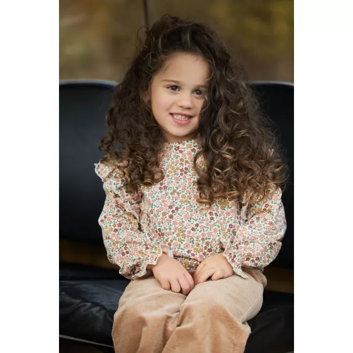 Pantaloni evazati din bumbac organic - CInnamon - Safari Friends - Little Dutch