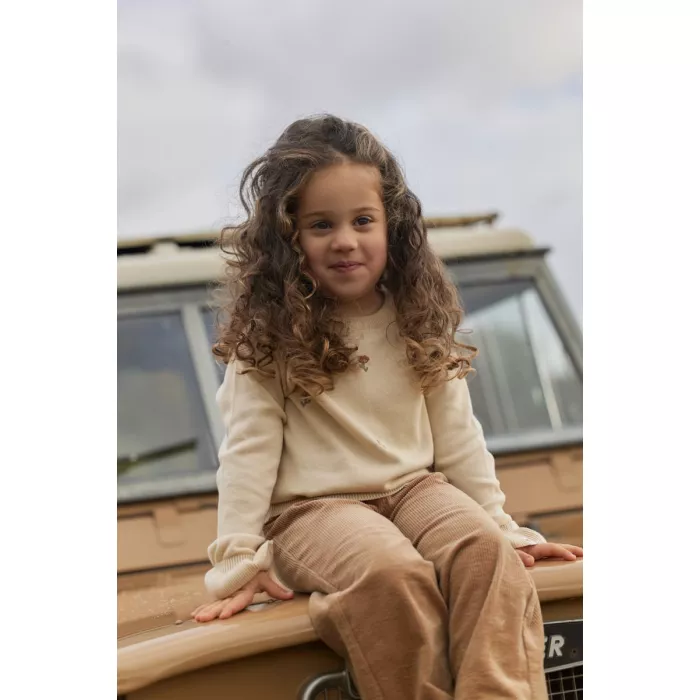 Pantaloni evazati din bumbac organic - CInnamon - Safari Friends - Little Dutch