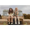 Pantaloni evazati din bumbac organic - CInnamon - Safari Friends - Little Dutch