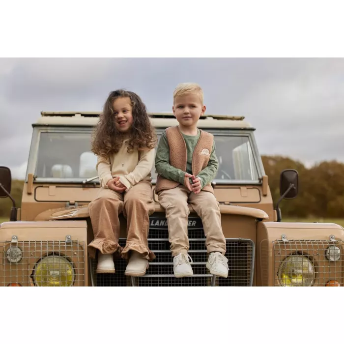 Pantaloni evazati din bumbac organic - CInnamon - Safari Friends - Little Dutch
