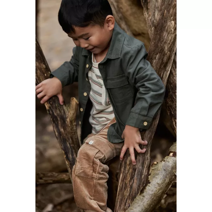 Pantaloni din bumbac organic - Mudstone - Safari Friends - Little Dutch