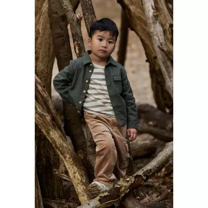 Pantaloni din bumbac organic - Mudstone - Safari Friends - Little Dutch