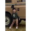 Pantaloni din bumbac organic - Mudstone - Safari Friends - Little Dutch