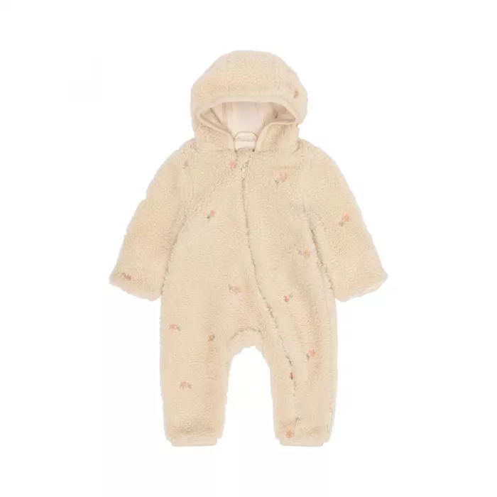 Salopeta din material teddy - Sand Flowers - Safari Friends - Little Dutch