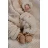 Salopeta din material teddy - Sand Flowers - Safari Friends - Little Dutch