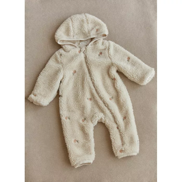 Salopeta din material teddy - Sand Flowers - Safari Friends - Little Dutch
