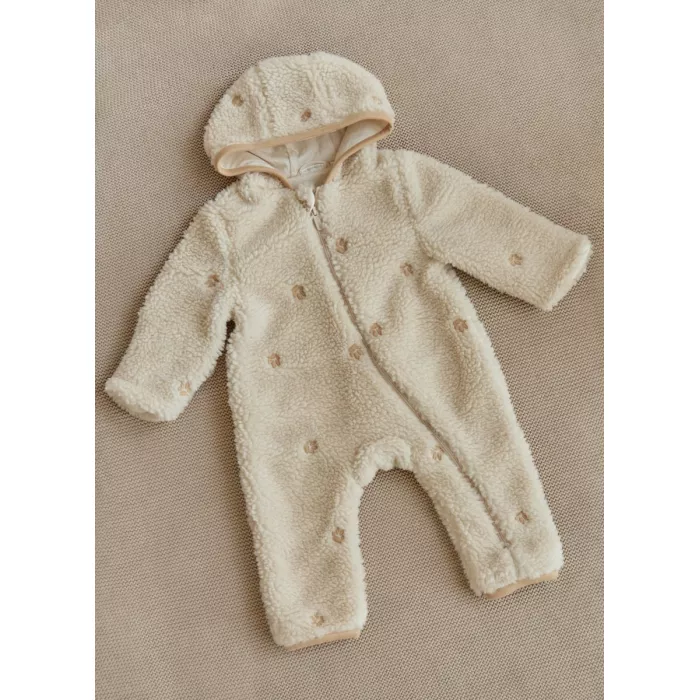Salopeta captusita din material teddy - Sand Paws - Safari Friends - Little Dutch