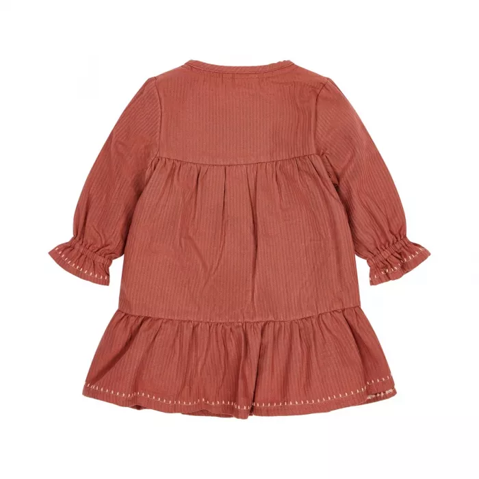Rochita cu maneca lunga din bumbac organic - Deep Berry - Safari Friends - Little Dutch