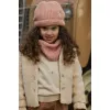 Fular circular tricotat din bumbac organic - Deep Pink - Safari Friends - Little Dutch