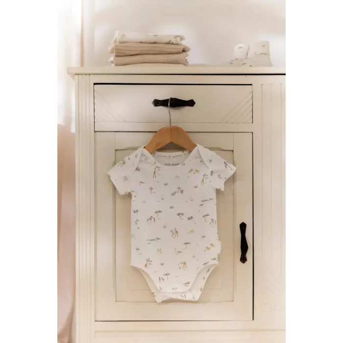 Body cu maneca scurta din bumbac organic - Little Safari - Safari Friends - Little Dutch