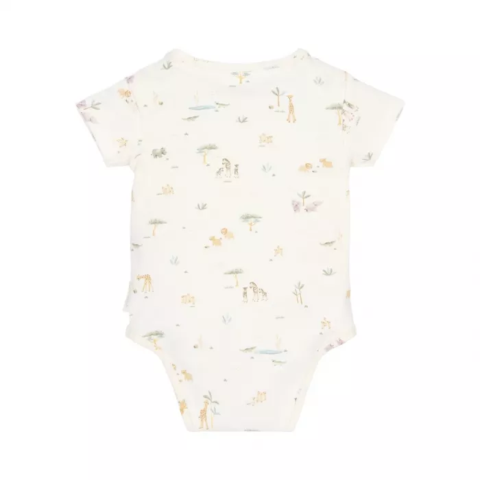 Body cu maneca scurta din bumbac organic - Little Safari - Safari Friends - Little Dutch