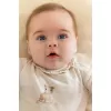 Body cu maneca lunga din bumbac organic - Safari Friends - Vanilla melee - Little Dutch