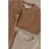 Cardigan din bumbac organic - Safari Friends - Soft Tan - Little Dutch
