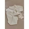 Pantaloni din bumbac organic - Safari Friends - Vanilla melee - Little Dutch