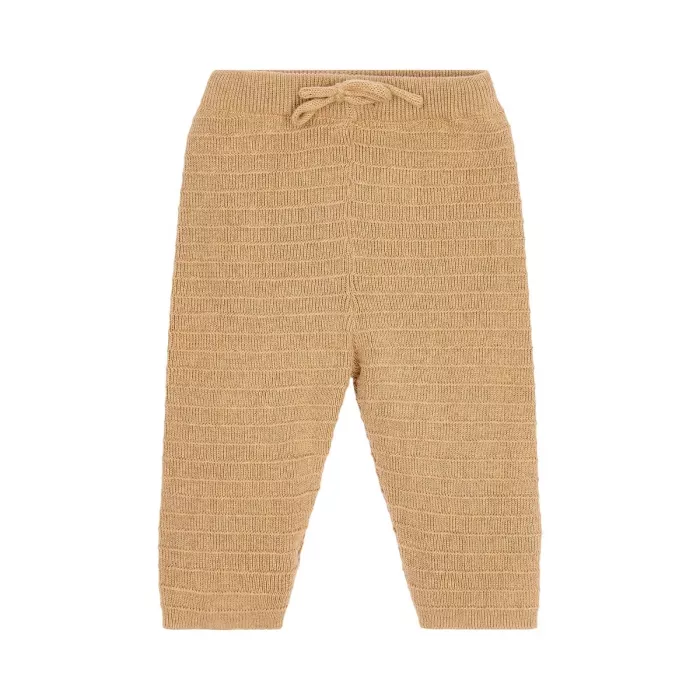 Pantaloni din tricot de bumbac organic - Safari Friends - Soft Tan - Little Dutch