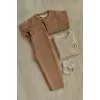 Pantaloni din tricot de bumbac organic - Safari Friends - Soft Tan - Little Dutch