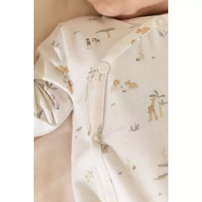 Salopeta din bumbac organic pentru copii - Safari Friends - Little Safari - Little Dutch