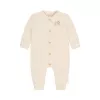 Salopeta din bumbac organic - Safari Friends - Vanilla melee - Little Dutch