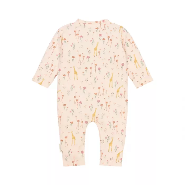 Salopeta din bumbac organic - Safari Flamingo - Pastel Rose - Little Dutch