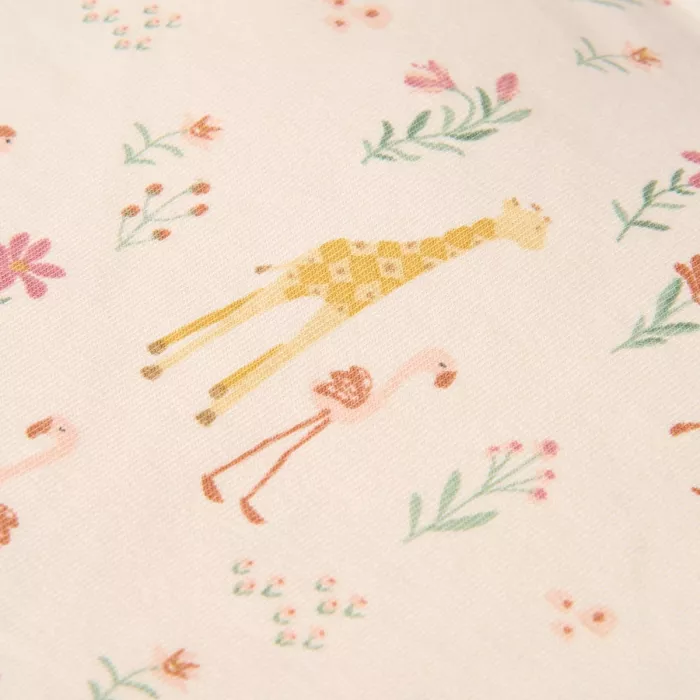Pijama din bumbac organic - Safari Flamingo - Deep pink - Little Dutch