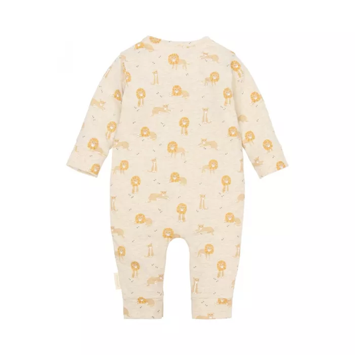 Pijama salopeta din bumbac organic - Safari Lion - Vanilla melee - Little Dutch