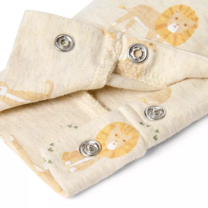 Pijama salopeta din bumbac organic - Safari Lion - Vanilla melee - Little Dutch