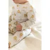 Pijama salopeta din bumbac organic - Safari Lion - Vanilla melee - Little Dutch