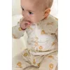 Pijama salopeta din bumbac organic - Safari Lion - Vanilla melee - Little Dutch