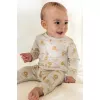 Pijama salopeta din bumbac organic - Safari Lion - Vanilla melee - Little Dutch