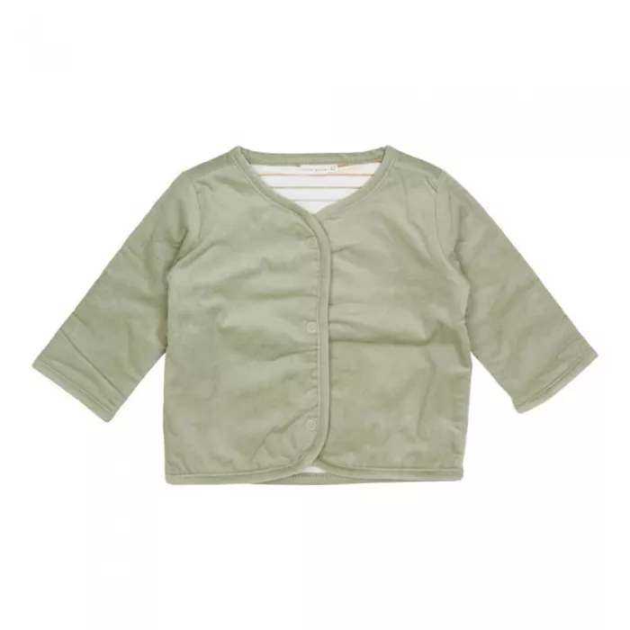 Jacheta din bumbac organic cu 2 fete - Vintage Sunny Stripes/Green - Little Dutch